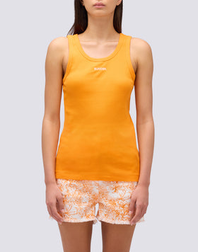 DÉBARDEUR CÔTELÉ AVEC LOGO BRODÉ