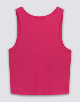 DÉBARDEUR FEMME À CÔTES AVEC LOGO BRODÉ