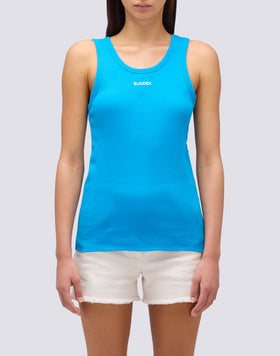 CANOTTA A COSTINE CON LOGO RICAMATO