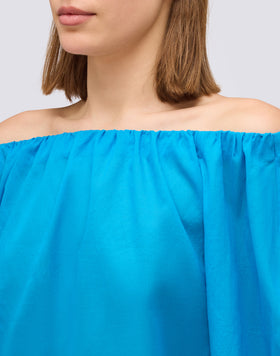 BLUSA IN VOILE DI COTONE CON SCOLLO A BARCA