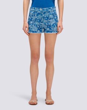 HIBI PAISLEY PATTERNED WOMEN'S SHORTS