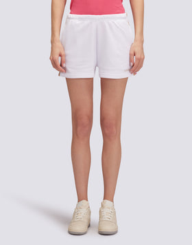 PANTALONES CORTOS DE FELPA CON CINTA ARCOÍRIS EN LOS LADOS