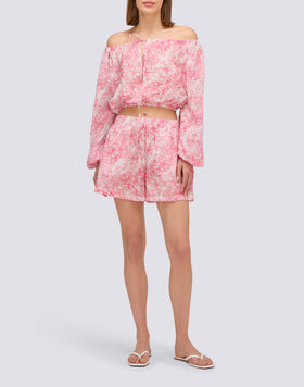 SHORT SEMI-EXTENSIBLE IMPRIMÉ FLEUR DE JOIE