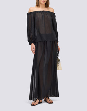 JUPE LONGUE EN VOILE DE COTON