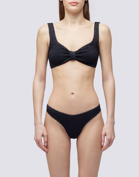 HIGH-WAISTED HIGH-CUT BOTTOMS IN EMBOSSED FABRIC