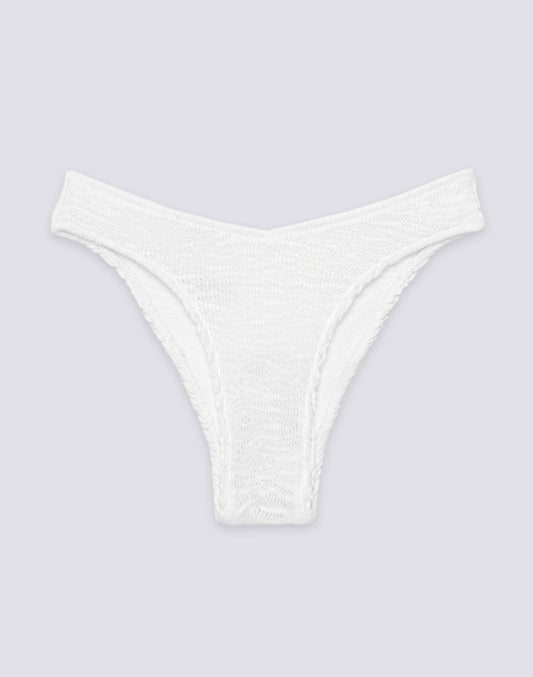 SLIP SGAMBATO A VITA ALTA IN TESSUTO GOFFRATO