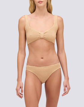 SLIP À COUTURE BASSE EN TISSU GAUFRÉ