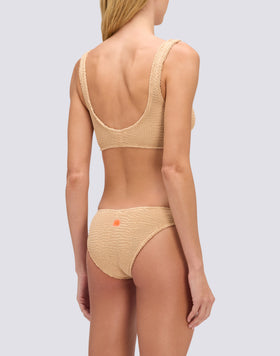 SLIP À COUTURE BASSE EN TISSU GAUFRÉ