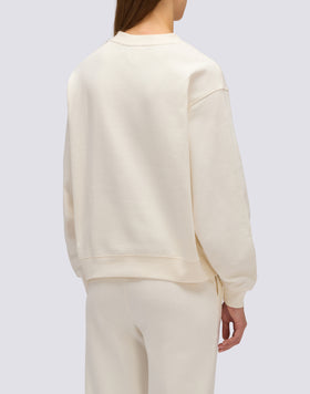 SUDADERA DE MUJER CON CUELLO REDONDO Y FLOR