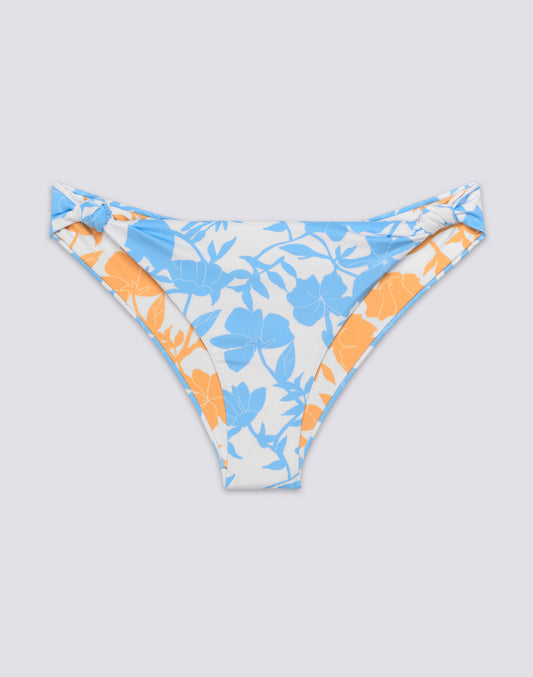 GISELLE - FIXED WAIST BIKINI BOTTOMS WITH PATCHY FLOWERS PRINT