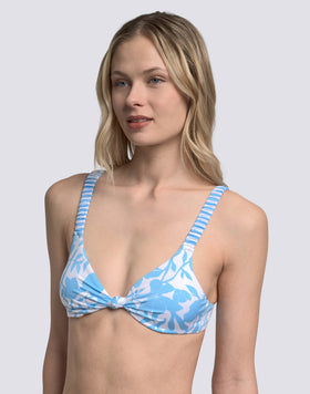 SCARLETT - PATCHY FLOWERS PRINT BRALETTE BIKINI TOP
