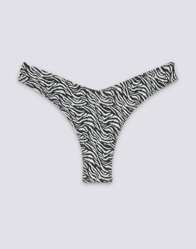 LOREN - SLIP BIKINI SGAMBATO CON FANTASIA ZEBRATA