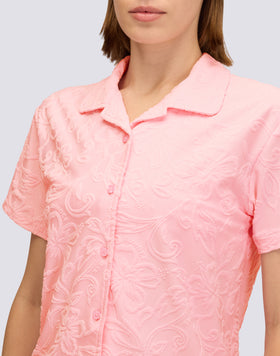 CHEMISE MODÈLE BOWLING EN ÉPONGE JACQUARD AVEC MOTIF SK23