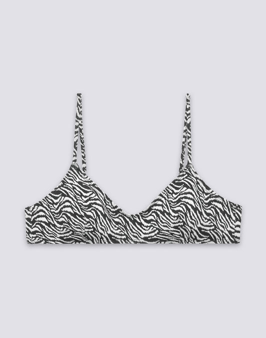 ELODIE - TOP DE BIKINI BRALETTE CON ESTAMPADO DE CEBRA