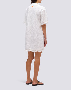 SHORT FRINGED JACQUARD TERRY DRESS