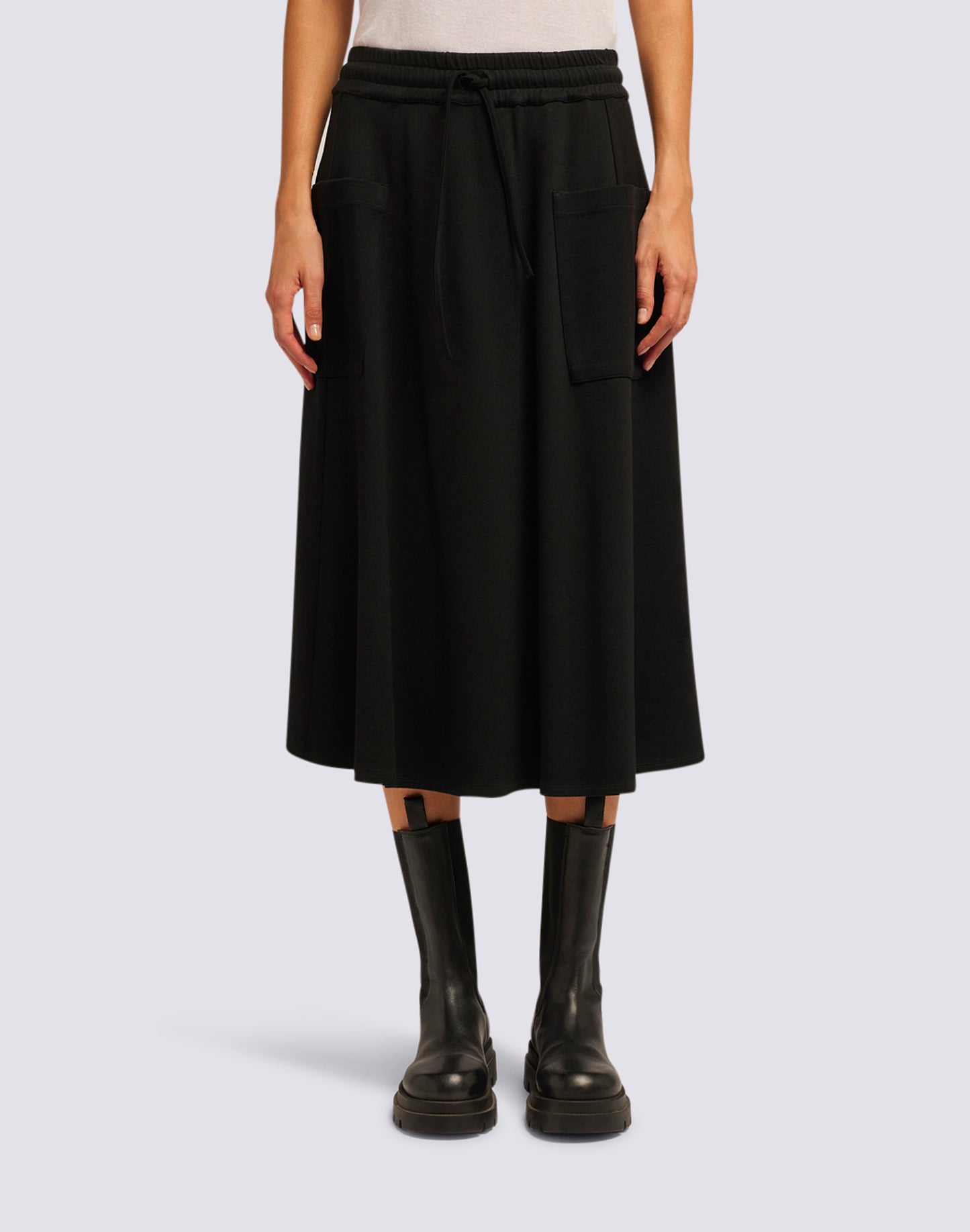 FLARED LINE SKIRT WITH ELASTIC WAIST