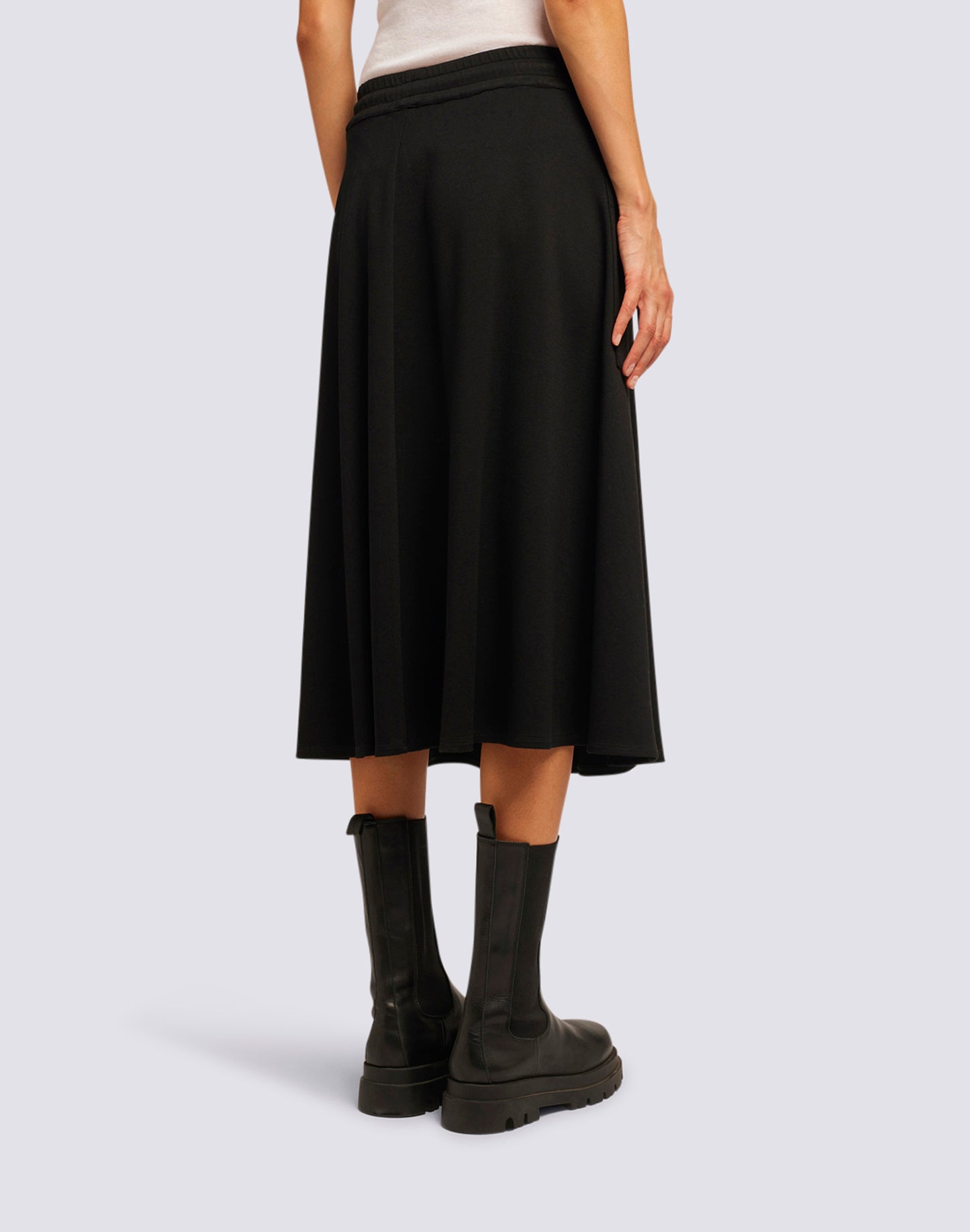 FLARED LINE SKIRT WITH ELASTIC WAIST