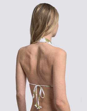 BIKINI TOP A TRIANGOLO AMERICANO CON NAPPE E FANTASIA BOTANIC