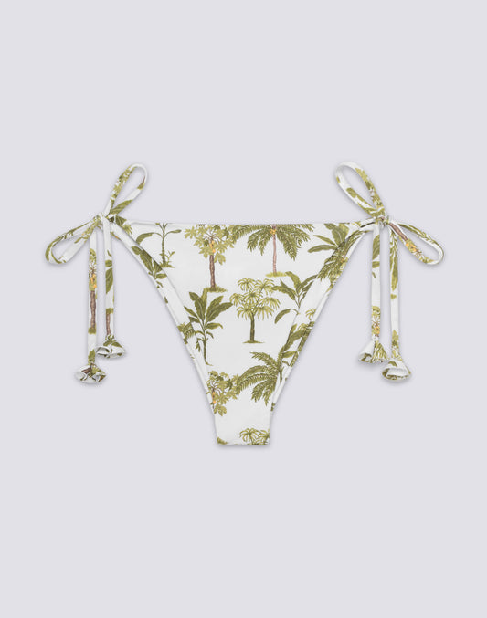 SLIP BIKINI CON LACCI REGOLABILI A FANTASIA BOTANIC