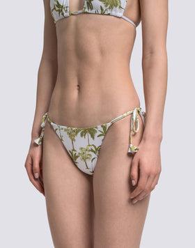 SLIP BIKINI CON LACCI REGOLABILI A FANTASIA BOTANIC