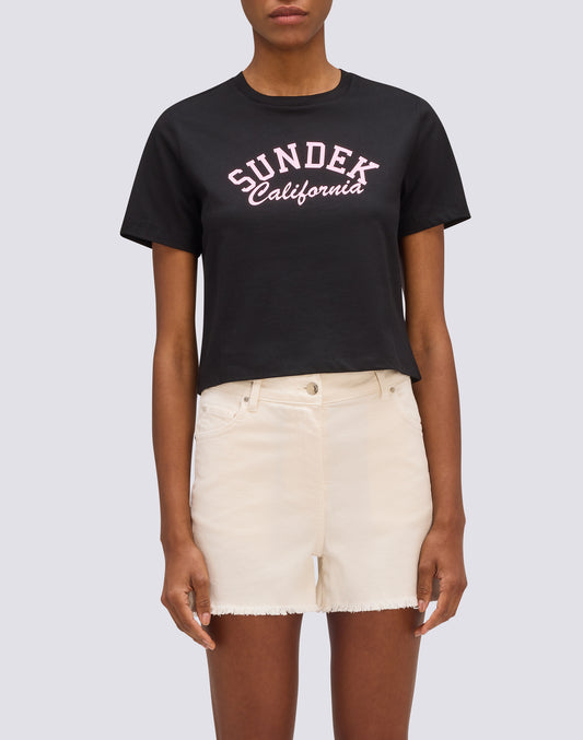 T-SHIRT CROP VINTAGE WASH POUR FEMME