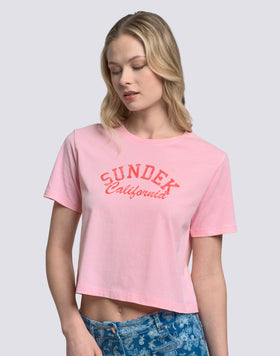 T-SHIRT DONNA CROPPED VINTAGE WASH