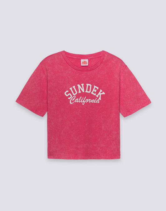 T-SHIRT DONNA CROPPED VINTAGE WASH