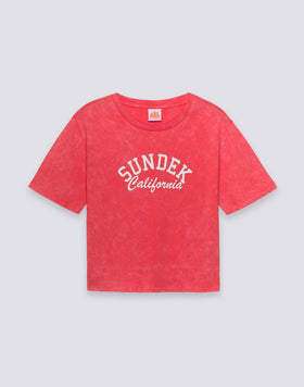 CAMISETA CROPPED DE MUJER CON LAVADO VINTAGE
