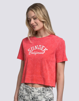 T-SHIRT DONNA CROPPED VINTAGE WASH