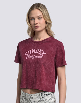 T-SHIRT DONNA CROPPED VINTAGE WASH