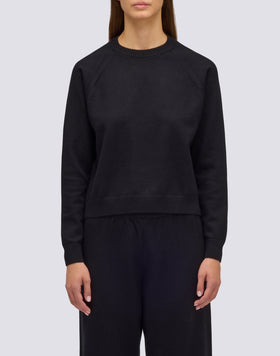 FELPA DONNA A GIROCOLLO IN MAGLIERIA CON LOGO RICAMATO