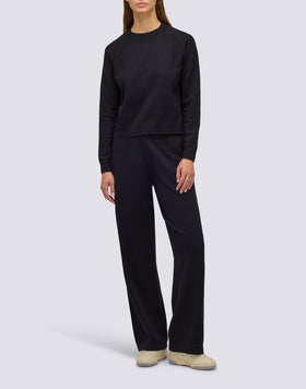 FELPA DONNA A GIROCOLLO IN MAGLIERIA CON LOGO RICAMATO