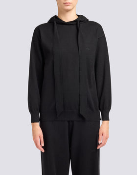 FELPA DONNA IN MAGLIERIA CON LOGO RICAMATO