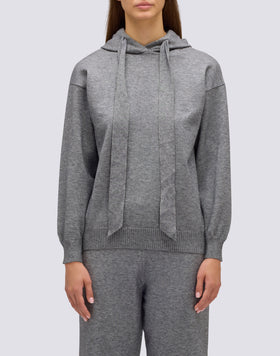 FELPA DONNA IN MAGLIERIA CON LOGO RICAMATO