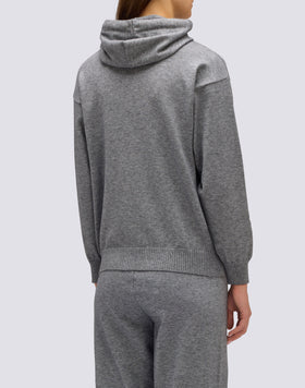 FELPA DONNA IN MAGLIERIA CON LOGO RICAMATO