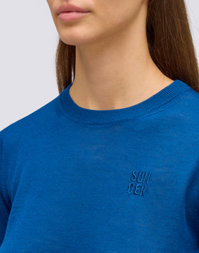 JERSEY DE LANA DE MUJER CON CUELLO REDONDO Y MANGA AJUSTADA