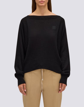 WOMEN'S BOAT NECK WOOL SWEATER