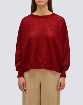 PULL COL ROND EN MOHAIR POUR FEMME