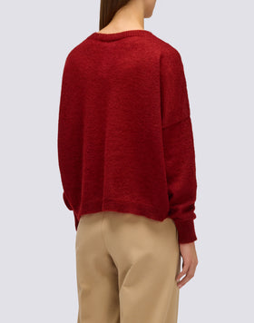 PULL COL ROND EN MOHAIR POUR FEMME