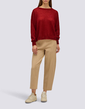 PULL COL ROND EN MOHAIR POUR FEMME