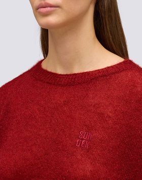 PULL COL ROND EN MOHAIR POUR FEMME