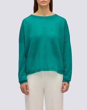 JERSEY DE MOHAIR DE CUELLO REDONDO PARA MUJER