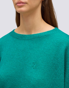 JERSEY DE MOHAIR DE CUELLO REDONDO PARA MUJER