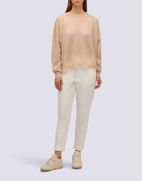 JERSEY DE MOHAIR DE CUELLO REDONDO PARA MUJER