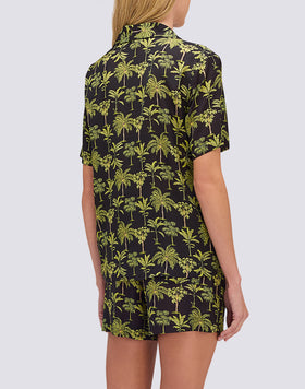 WOMEN'S BOWLING-STYLE SHIRT WITH BOTANIC PRINT