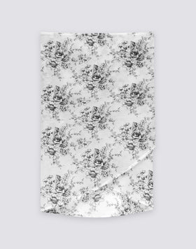 PAREO IN COTONE VOILE STAMPA ROSE DE JOIE