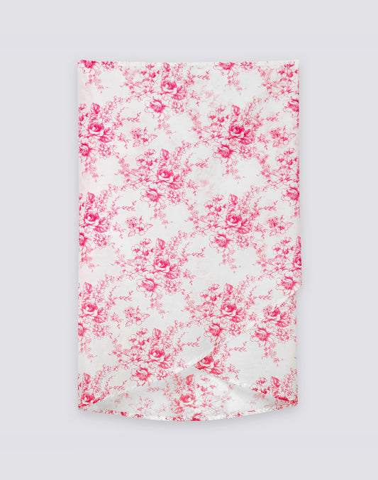 PAREO IN COTONE VOILE STAMPA ROSE DE JOIE