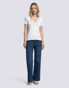 T-SHIRT DONNA A MEZZE MANICHE IN LINO