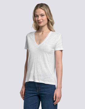 T-SHIRT DONNA A MEZZE MANICHE IN LINO