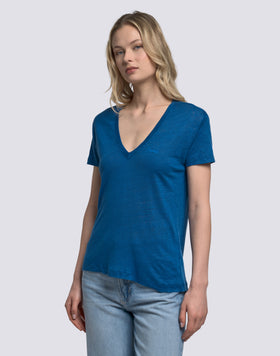 T-SHIRT DONNA A MEZZE MANICHE IN LINO